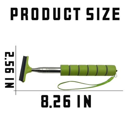 Car Rearview Mirror Wiper, Retractable Auto Glass Squeegee, Water Cleaner with Telescopic Long Rod, Portable Cleaning Tool for All Vehicles, Universal Automotive Accessories (Green)|B0CRH6GKMH