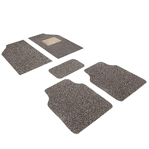 Kingsway Noodle Grass PVC Mats, 12mm Thickness, Car Floor Foot Mats Universal Use for Tata Punch, Model Year : 2021 Onwards, Complete Set of 5 Piece - Beige-Brown|B0BN21M9G9