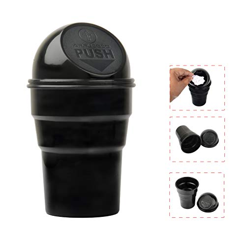 APPUCOCO Mini Car Trash Bin Can Holder Dustbin - Black (L 17 x W 6.5 cms)|B07GPPC198