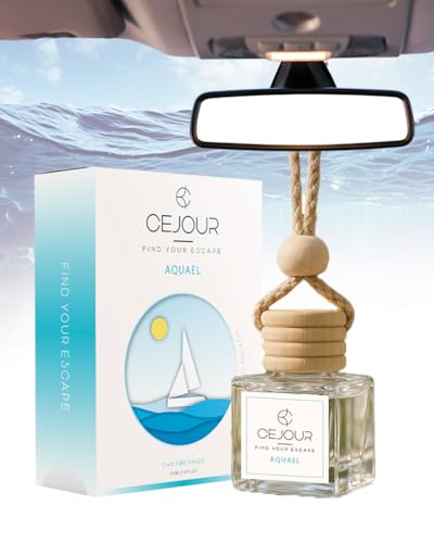 AQUAEL Oceanic Car Perfume Diffuser – 10 ml | Up to 60 Days Freshness | Luxury Hanging Car Perfume | Long-Lasting Fresh Fragrance | Premium Car Accessories|B0FHPW7FT6