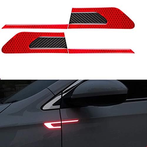 Car High Intensity Reflective Stickers Side Marker Bumper Fender Safety Warning Sticker Universal Strong Reflective Warning Scratches Protector Sticker for Car Night Visibility (Red)|B0926VR4VD