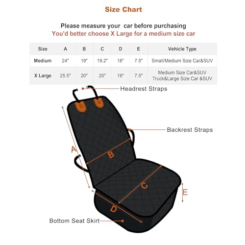Paw Jamboree Oxford Fabric Car Front Seat Covers for Dogs Scratch-Proof Pet Car Seat Cover Non-Slip Car Seat Protector for Dogs Bucket Seat Cover, Black|B09ZL47XDQ