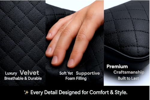 Velvet Soft car Neck Pillow for Travel, Travel Micro Fiber Rest Pillow/Cushion Set of Pillows Compatible with All Cars - Pack of 2 Pieces (Black Color) (Black)|B0FDFVK2M9