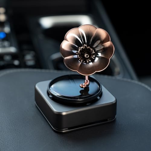 Luxury Car Fragrance | Premium Solar Powered Car Perfume With 1 Year Fragrance, Long Lasting Luxury Car Freshener For Car Dashboard For Personal And Corporate (Gramophone), Capsule|B0D31VYM6R