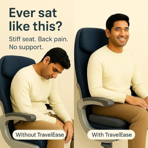 The White Willow Orthopedic Seat Cushion for Car & Travel – Memory Foam Tailbone Support Pillow for Sitting & Back Pain – Ideal for Office Chair, Flights, Bus, Train – Washable Cover – Grey|B0F9PP9T96