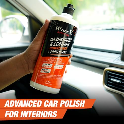 Wavex Dashboard Polish and Leather Conditioner + Protectant (1L) Car Dashboard Polish | Car Polish for Interior Plastic, Leather, Vinyl & Rubber | Dashboard Polish that Protects, Shines & Conditions|B00XCCQ0RK