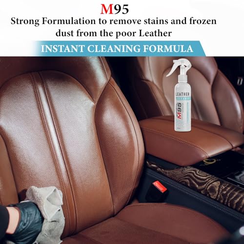M95 Leather Cleaner and Conditioner kit Combo for Sofa, Car Seats, Jacket, Bags, Belt and for all Leather, cleaner and conditioner (200ml) (Cleaner + Conditioner)|B0BNHCD9WQ