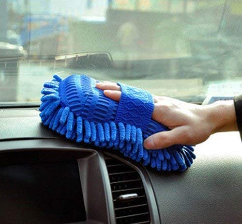 Naivete Car Cleaning Brush Cleaner Tools Microfiber Super Clean Car Windows Cleaning Sponge Chenille Coral Fleece Cloth Towel Car Wash Gloves Auto Washer (Multicolor, 1Pc)|B07GTHCCB2