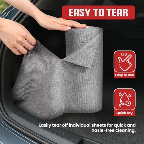 Autofy [SEP 2025 New Launch Microfiber Cleaning Cloth 25 Pcs 30x30 cm Reusable, Washable & Tearable Sheets 180 GSM, High Absorbency Lint Free Car Cleaning Cloth Glass & Garage Cleaning|B0FK25BW5V