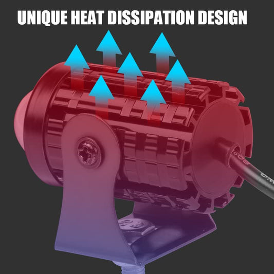 ELTRON TURBO Original DC Power 18W Mini Gun Driving Fog Light Universal For All Models of Motorcycle, Bikes, Scooters, Projector (Pack of 2, Yellow & White 1 Month Warranty)|B0BWBTJ9TM