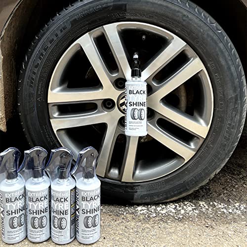 ShineXPro Bike & Car Tyre Polish - 300ML Extreme Black Tyre Shine - Long Lasting & Dirt Repellant Formulation - Ultra Wet Black Shine, Non-Greasy Tyre Polish For Car (300ML)|B0BB9QT5YH