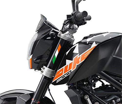 CVANU Indian Flag Logo Stickers for All Bikes (Multicolour, 15 x 3 cm) - Pack of 2_C-3|B07PRR7RDQ