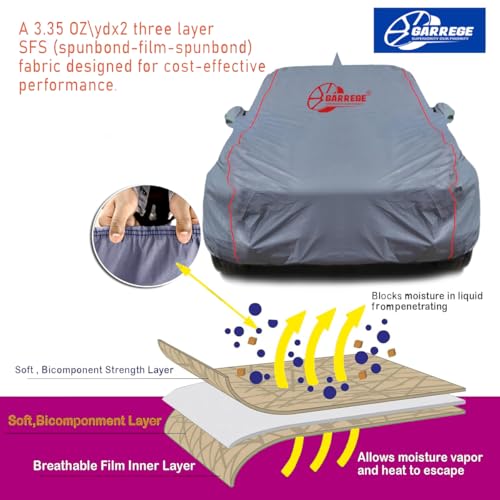 Honda Elevate Car Cover Waterproof with Free Bag and All Weather for Car Cover,100% Waterproof Outdoor Car Covers Rain Snow Uv Dust Protection. Custom Fit, Grey|B0CNYWJZ8T