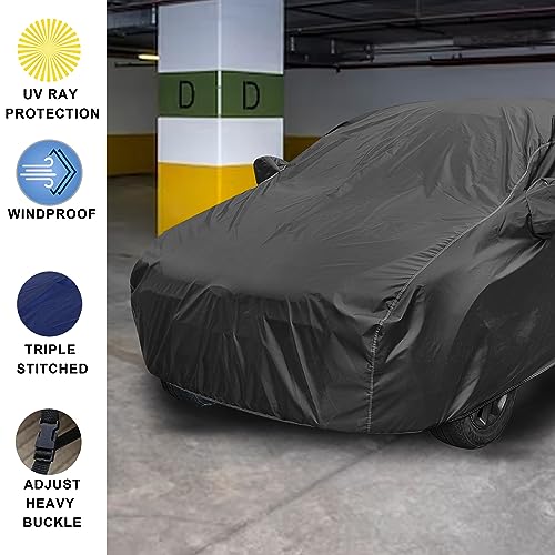 Auto Hub Car Cover Compatible with Hyundai Grand I10 with Mirror & Antenna Pocket, Dustproof, Heat Resistant, Triple Stitched, Grand I10 Car Cover- Grey|B09LR7FR5V