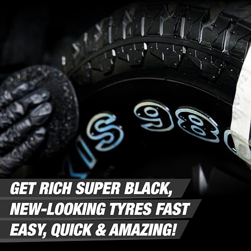 Wavex Tyre Polish for Car and Bike (1L) | With Black Foam Applicator and Microfiber Cloth| Gives Lustrous Dark, Long Lasting Super Black Shine - Non-Greasy, Super Hydrophobic|B00ZFS87LQ