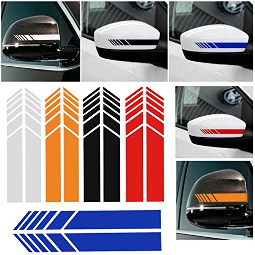 CVANU Car Rearview Mirror Strip Sticker Vinyl Racing Decal Emblem (Black) for Maruti Suzuki Ignis|B077WBLRZ1