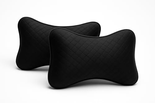 Velvet Soft car Neck Pillow for Travel, Travel Micro Fiber Rest Pillow/Cushion Set of Pillows Compatible with All Cars - Pack of 2 Pieces (Black Color) (Black)|B0FDFVK2M9