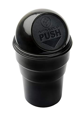APPUCOCO Mini Car Trash Bin Can Holder Dustbin - Black (L 17 x W 6.5 cms)|B07GPPC198