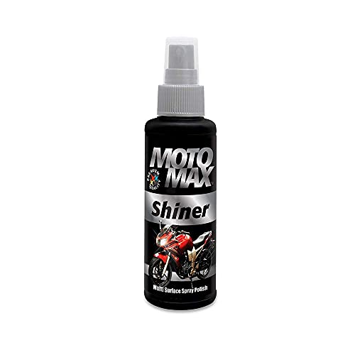 Motomax Shiner Multi surface Spray Polish 100ml|Instantly Cleans, Polishes and Shines Motorbikes, Scooters, Cars | Useful for Plastic, Metal, Tyre & Rubber Parts,|B01J8311BG