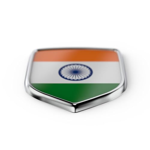 GFX Tiranga/Indian National Flag Sticker (12X9X3cm), 3D Chrome Design for Universal Car, Bike and Truck - All Four Wheeler Exterior Waterproof Self-Adhesive Sticker, Made Vinyl|B0DH8D68XB
