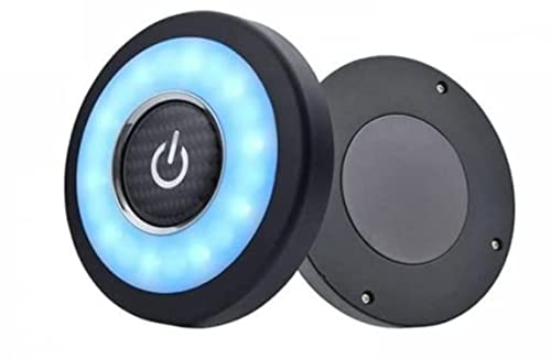 CLOUDSALE Wireless Magnetic USB Charging LED Light Portable Round Universal Rechargeable Wireless Lamp For Car Interior(White/Blue)|B0B6P5R14J