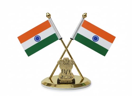 Almoda Creations Car Dashboard, Flag for Office Table, Flag for Study Table (Tricolor-2)|B0F7HCSH8W