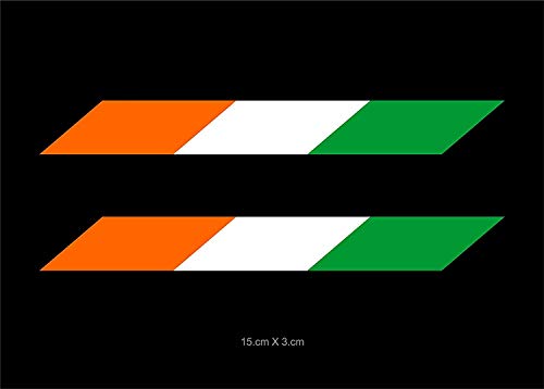 CVANU Indian Flag Logo Stickers for All Bikes (Multicolour, 15 x 3 cm) - Pack of 2_C-3|B07PRR7RDQ