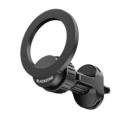 Blackstar Air-Safe Vent : MAGSAFE Compatible Magnetic Mobile Phone Holder for Car AC Vent with 540° Angle Rotation and Strong Magnetic Power -Car Phone Mount Stand- Compatible with All Mobile|B0DVCD4KH8