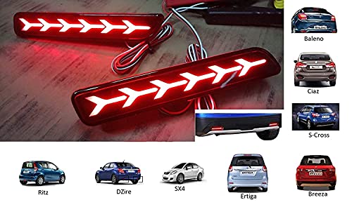 Car Reflector LED Brake 6 Arrow Design Light for Bumper Rear/Back Drl with Wiring|B09T73RMYP