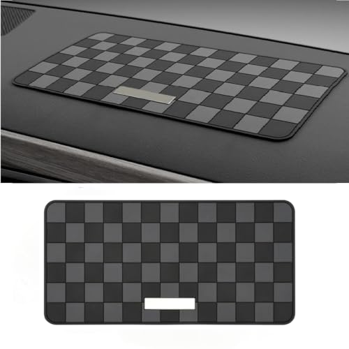 DETACHI Car Dashboard Mat Anti-Slip Rubber Pad Universal Non Slip Car Magic Dashboard Accessories Sticky Adhesive Mat for Phones Sunglasses Keys Electronic Devices and More Use (Black/Grey)Chess Desig|B0DHD39GHL