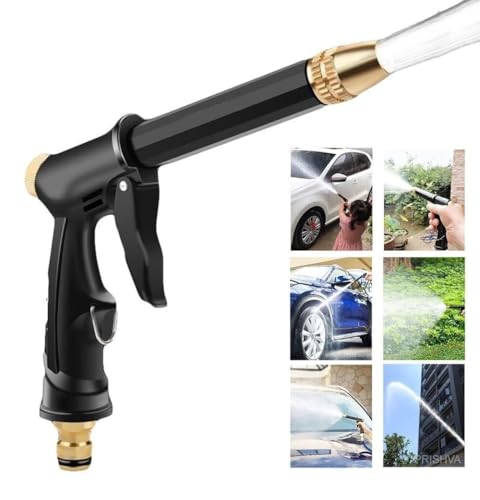 UCRAVO Metal, Rubber 1 Pc Mini Washer Gun Nozzle, Black, High Pressure Car Wash Trigger Nozzle, Multi-Pattern Spray Gun for Cleaning, Gardening, and More|B0F2TPLWF8
