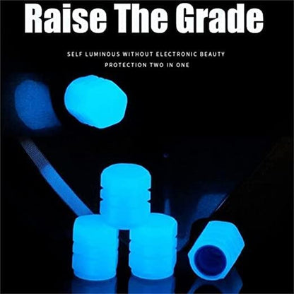 AARKRI SALES All-New Bike/Car Tyre Air Valve Caps – Universal Fluorescent Tire Valve Caps for Cars & Bikes with Neon Glow - Brighten Up Your Ride Instantly, (Pack of- 8, Blue)|B0BTTMRS9J