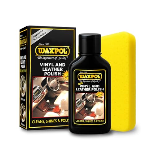 Waxpol Vinyl & Leather High Shine Polish 125 ml for Car & Bike Seats, Dashboard & Leather Accessories|B00DELY2K6