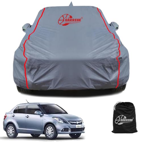 Maruti Dzire Old Waterproof Car Body Cover with Mirror and Anteena Packets 150 GSM Grey Fabric with Piping Style All Weather Protection Car Cover|B09MPRKMRR
