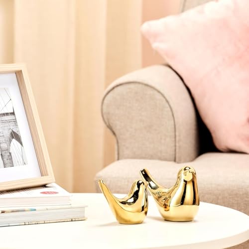 Golden Blessing Birds Pack of 2 Showpiece for Office Desk, Living Room, Decoration Gift Items, Cabinet, Decorative Showpiece for Home Decor and Car Dashboard|B0F2TNYXSS