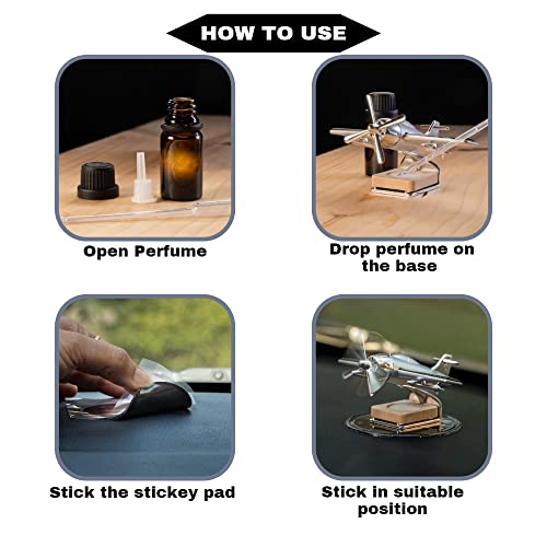 Car Accessories Solar Car Perfumes & Fresheners For Dashboard Pod|Solar Plane With Fragrance For Car (Silver)|B096BJRDZG