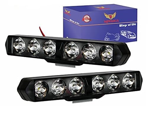 Miwings 6 LED Light Bar 36W 6500K Super Bright Spot Work Light With Flashing/Blinking Inbuilt Pods Single Row Off Road Driving Light Fog Light Waterproof Bike SUV Car Truck12V (Pack of 2)|B095PWBX68