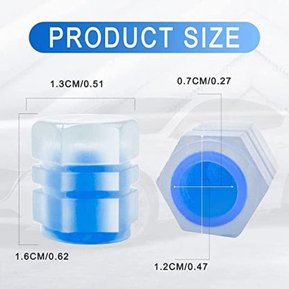 AARKRI SALES All-New Bike/Car Tyre Air Valve Caps – Universal Fluorescent Tire Valve Caps for Cars & Bikes with Neon Glow - Brighten Up Your Ride Instantly, (Pack of- 8, Blue)|B0BTTMRS9J