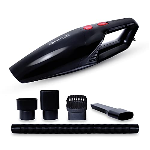 GoMechanic Car Vacuum Cleaner - Portable 2 in 1 Wet & Dry Cleaner for Car with High Suction Power 4500PA - Multipurpose 12V Power Corded with Nozzle Straw & HEPA Filter (Neutron 4500, Black)|B08PC1QKL4