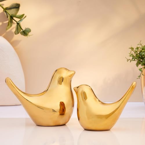 Golden Blessing Birds Pack of 2 Showpiece for Office Desk, Living Room, Decoration Gift Items, Cabinet, Decorative Showpiece for Home Decor and Car Dashboard|B0F2TNYXSS