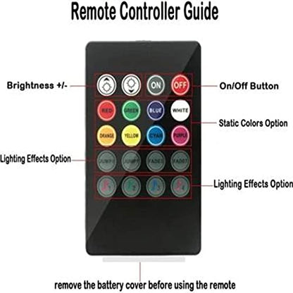 Gomechanic Atmosphere Lights with 12x4 LED Strip Light 48 LEDs, DC 12V Multicolour Interior Ambient Lighting Kit Featuring Sound Active Function, Wireless Remote Control Works for All car|B09CGLP96C