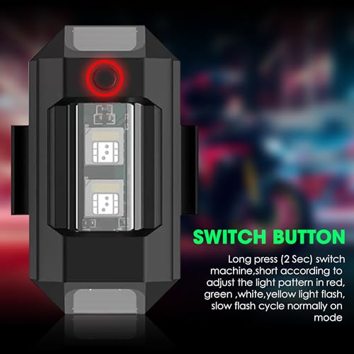 OTO2EYE Pack of 1 Aluminium Airplane Light (7 Colors) Waterproof Universal Warning Signal Blinker Led Strobe Rechargeable Safety Light for Bike Motorcycles Cars Bicycle Drones Helmet|B0DBRLZJHR