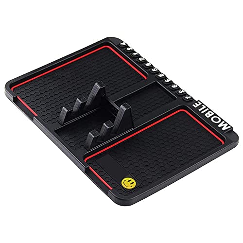 Car Accessories Anti-Slip Car Dashboard Mat & Mobile Phone Stand Holder Mount, Mobile Number Plate for Car, Non-Slip Sticky Rubber Pad for Smartphone, GPS Navigation, Toys, Coins.|B0BSC48TJ2