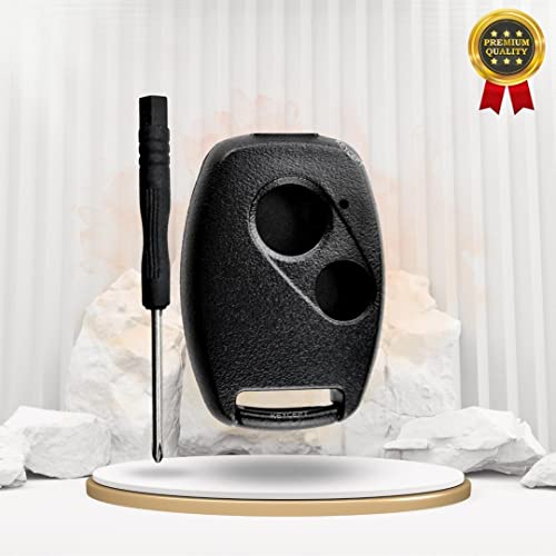 Keycept™ 2 Button Key Shell for Honda Amaze, BRV, CRV, Accord, City, Civic, Brio, Mobilio, Jazz- Durable Key housing/Body/case Replacement with Silicone Key Cover (Keyshell and Key Cover) (Black)|B08TTRHT2G