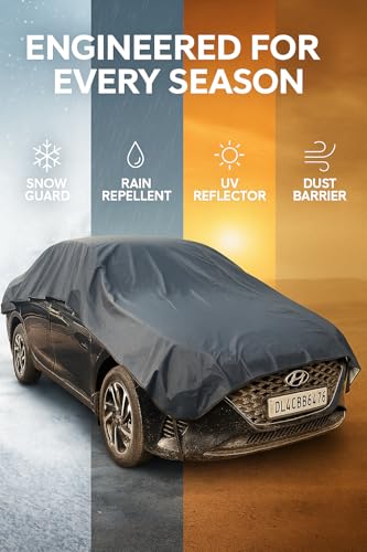 Fronx Car Cover All Model Waterproof All Weather,Outdoor Half Cover Rain Sun Uv Protection with Inner Side Ultra Soft Cotton 4 Layers with 100% Nail Proof|B0FKB8NM85