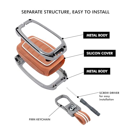 SHOPOFLUX Key Cover Compatible with Tata Nexon | Harrier | Safari | Altroz | Tigor | EV | Punch | Tiago EV Electric 4 Button Smart Key|B0FBMCJSWS