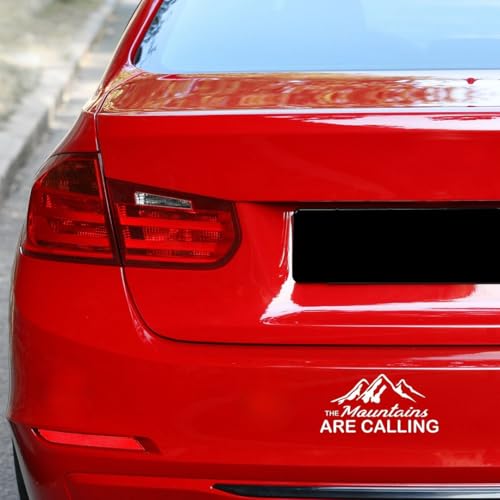 CVANU Pack of 2 The Mountains are Calling Car Self-Adhesive Exterior Sticker Decal for Cars Window| Hood Bumper (14.5cm X 7.2cm)_875|B0FNX33DF9