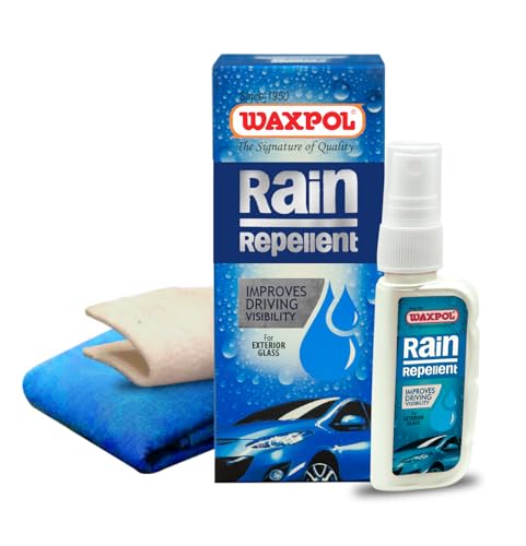 Waxpol Rain Repellent 45 ML (with Applicator & Special Cloth for Glass)|B0841NPWBM
