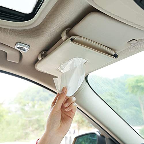 Detachi Car Tissue Holder, Sun Visor Napkin Holder, Car Visor Tissue Holder, Tissue Holder for Car (Beige)|B09JMYT71R