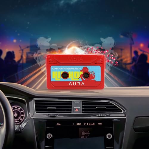 Vista Auto Care Cassette Car Air Freshener – Long-Lasting Car Scent – Vintage Tape Look – Fun Novelty Gift – Fits Any Dashboard | Nostalgic Freshness - 26g (Hiphop)|B0FPGMPST7